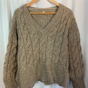 super soft alpaca v neck sweater
